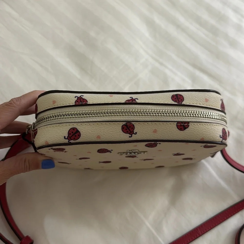 Coach Ladybug Print Cream and Red Crossbody - Picture 6 of 6